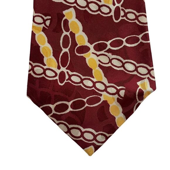 Superba Mens Tie Swing Vtg 1940s Abstract Wide Maroon Yellow Ivory Rockabilly - Picture 2 of 4